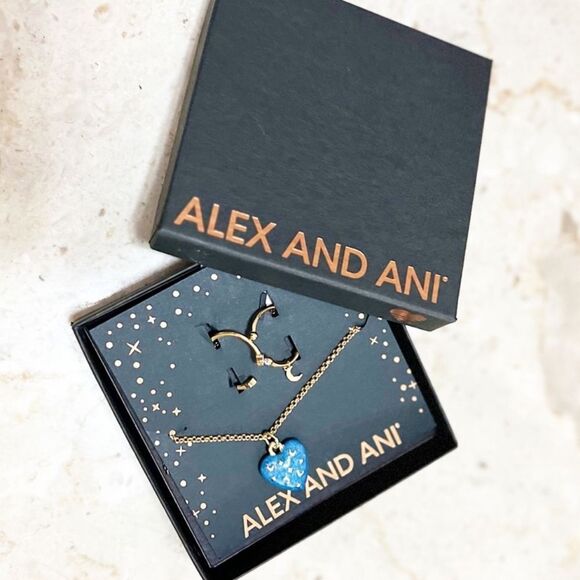 Alex and Ani Wish Upon a Star Necklace + Ring NWT Set in Shiny Gold NWT - Picture 3 of 8